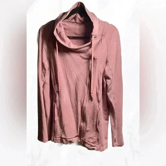Lululemon "Coast Easy " long sleeve Heathered Misty Merlot long sleeve wrap 8 - Picture 3 of 4